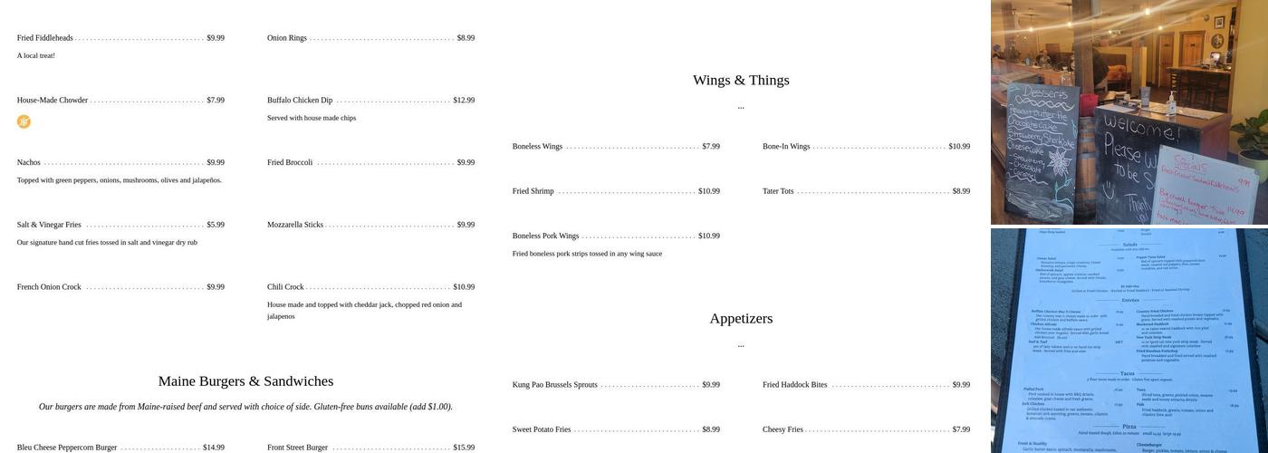 Harborwalk Restaurant Menu