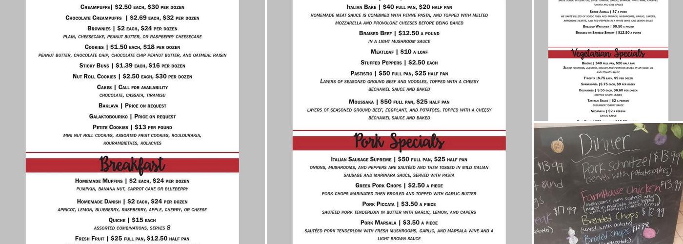 Pappou's Family Restaurant Menu