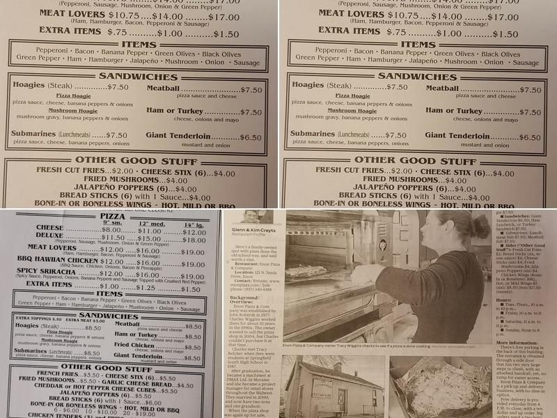 Enon Pizza & Company Menu