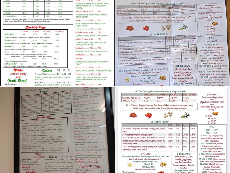 Main Street Pizza Menu