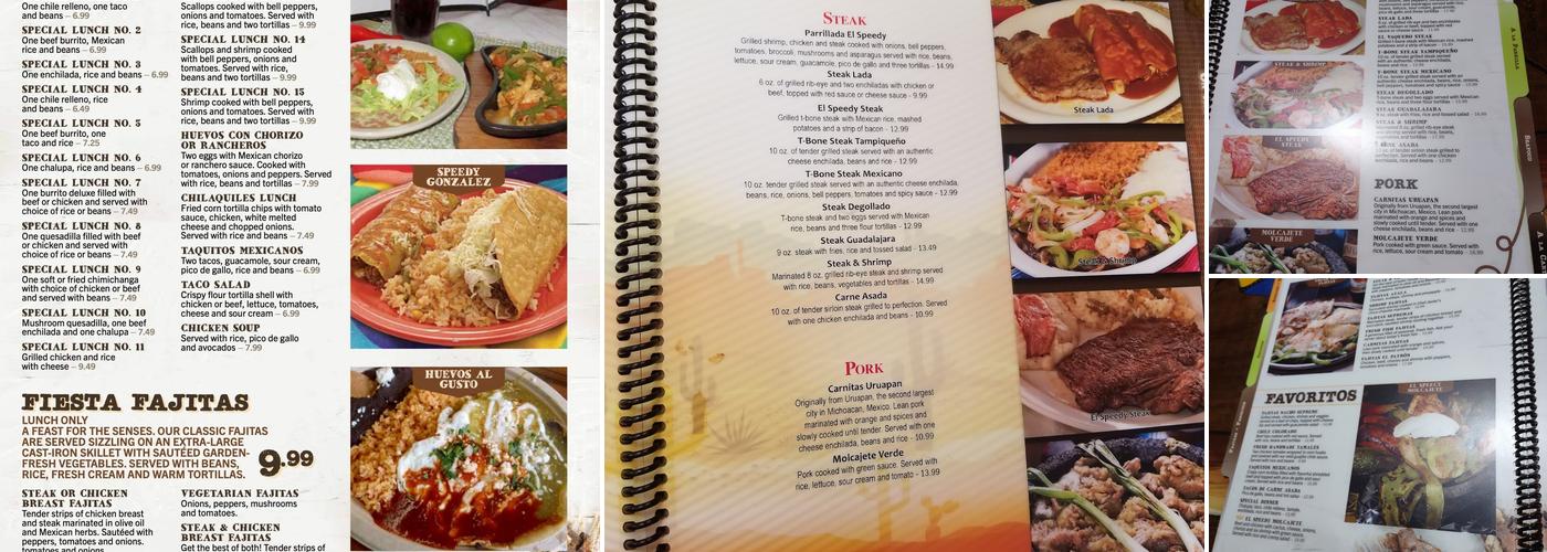 El Speedy Vaquero Menu