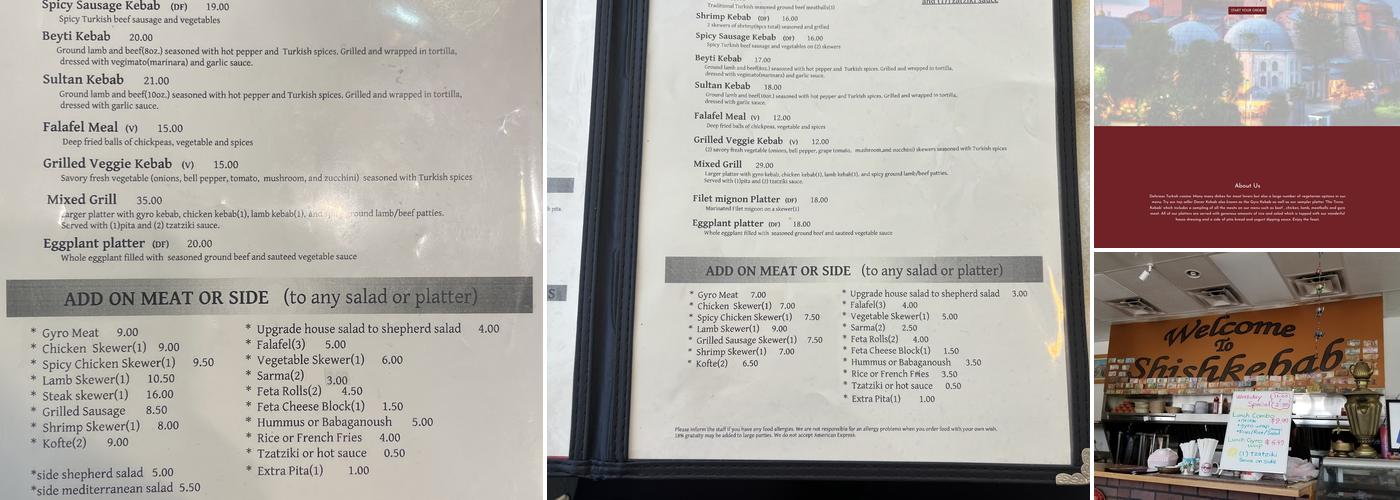 Shishkebab Restaurant Menu