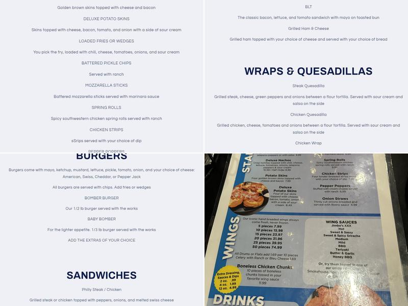 Wingers Menu