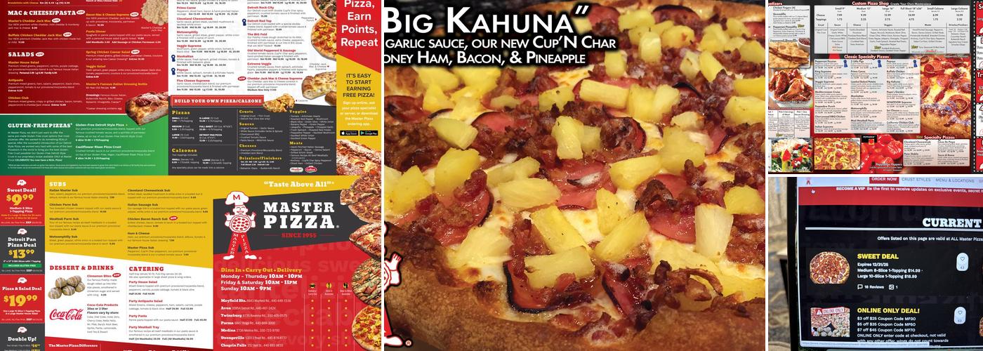 Master Pizza Menu