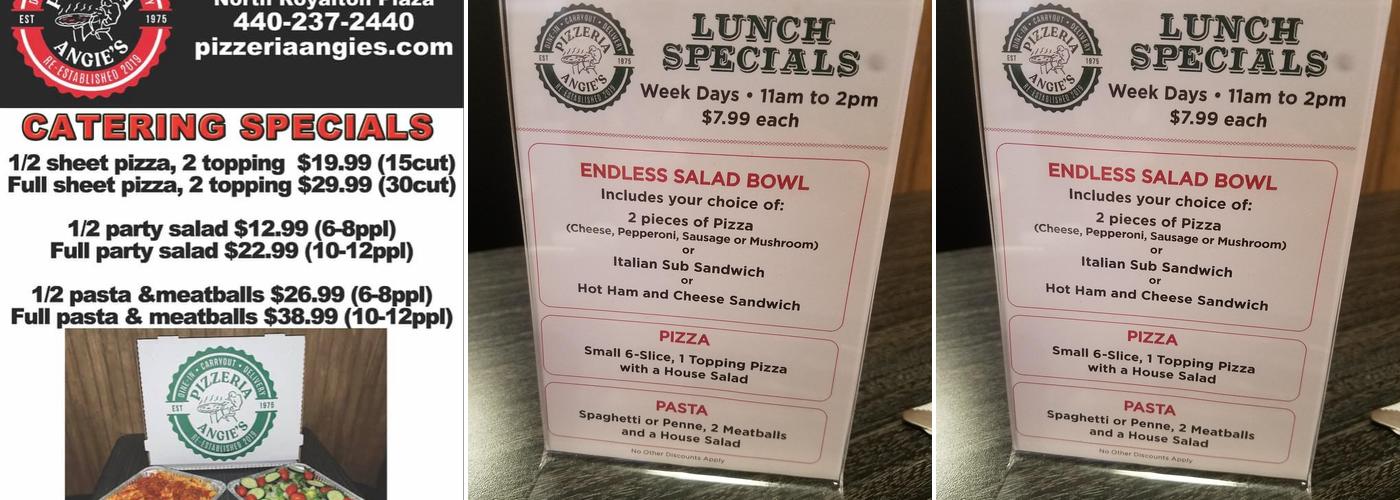 Pizzeria Angie's Menu