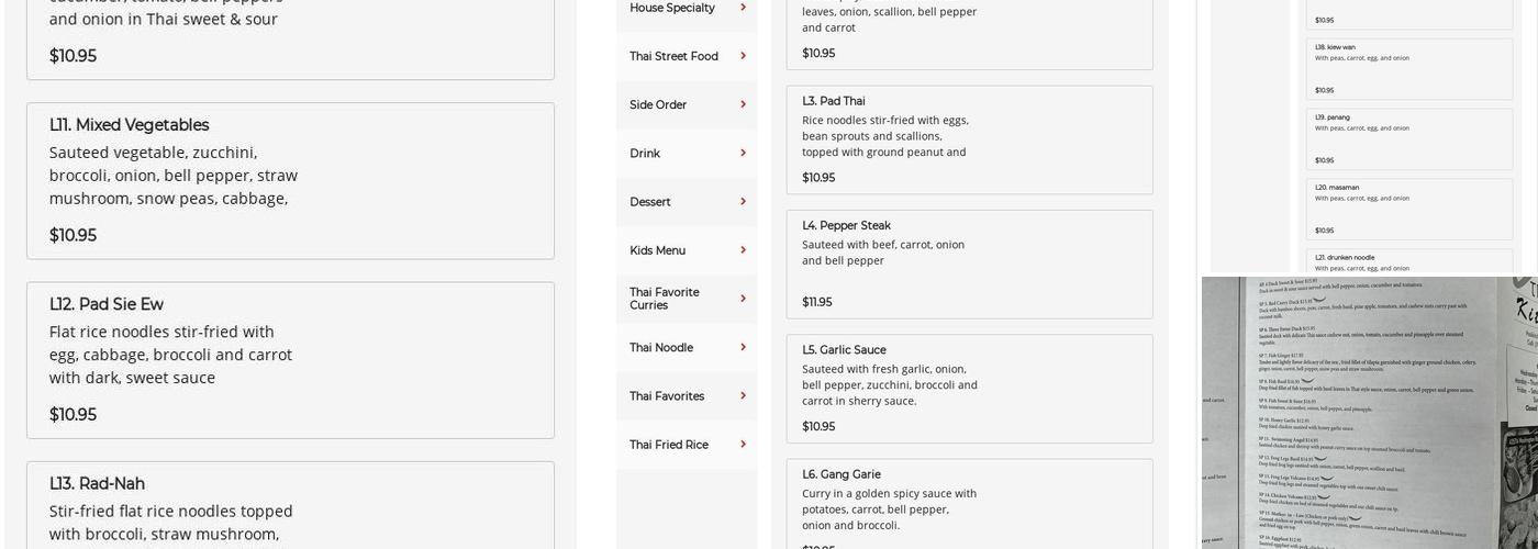 Thai Kitchen Menu