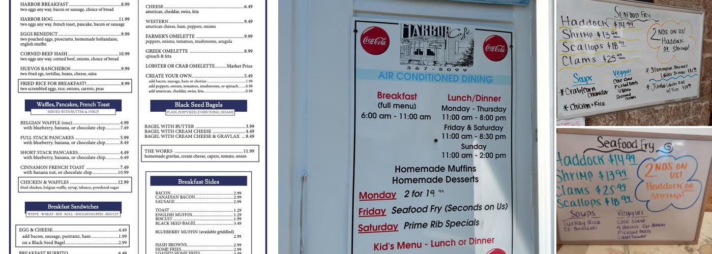 Harbor Cafe Menu