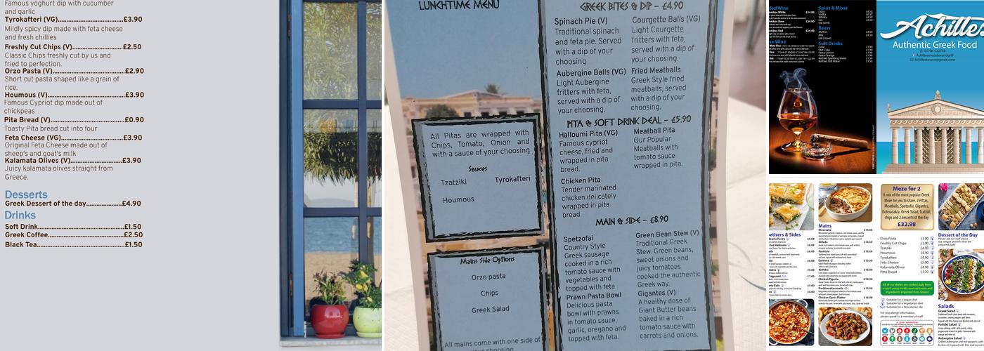 Achilles Meze bar and Grill Menu