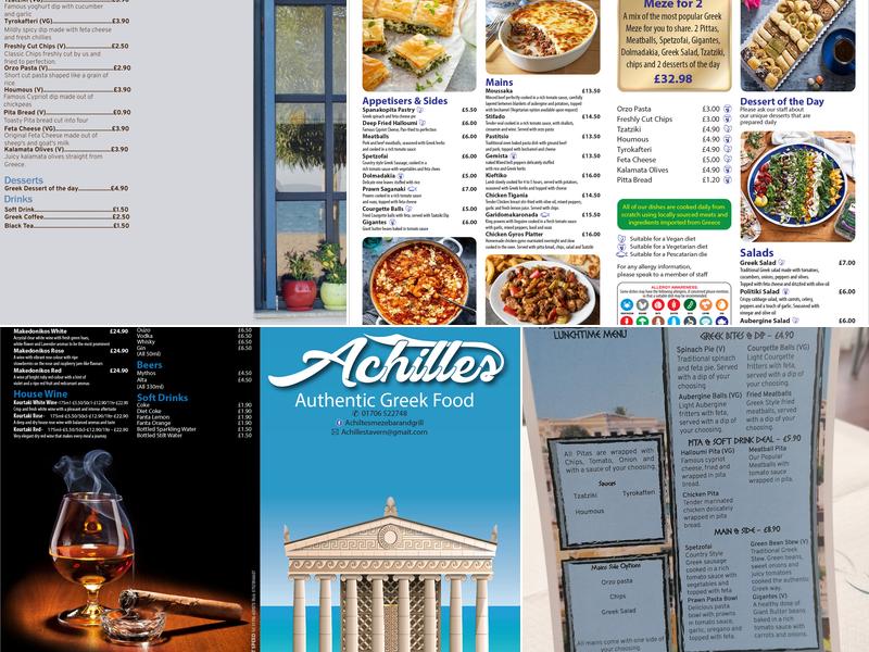 Achilles Meze bar and Grill Menu