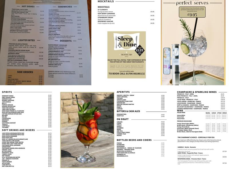 The Royal Toby Restaurant Menu
