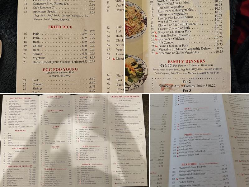 Wok of the Falls Menu