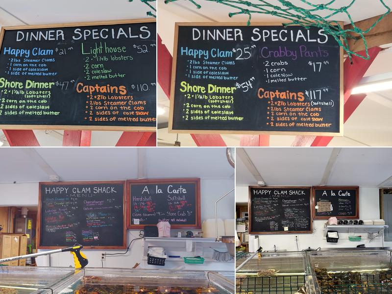 Happy Clam Shack Menu