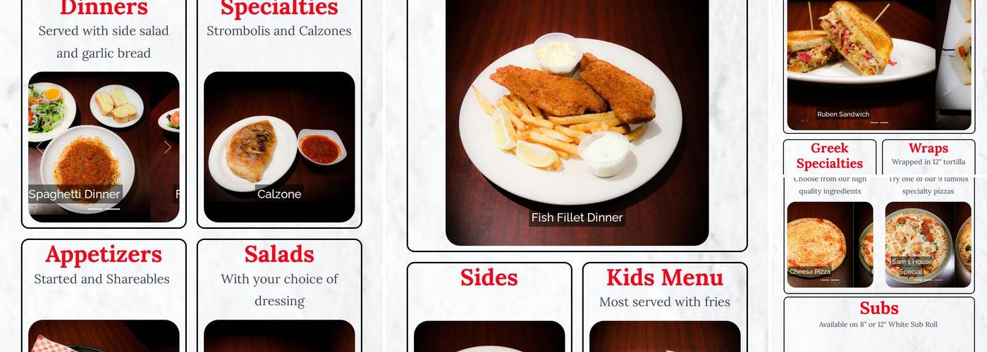 Sam's Pizza & Subs Menu