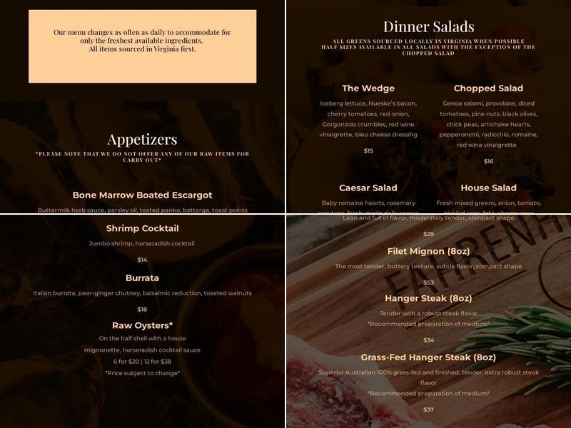 Fahrenheit 132 Menu