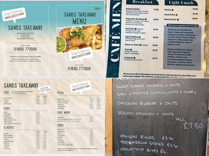 Sands takeaway Menu