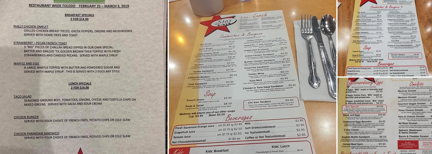 Star Diner Menu