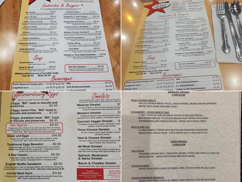 Star Diner Menu
