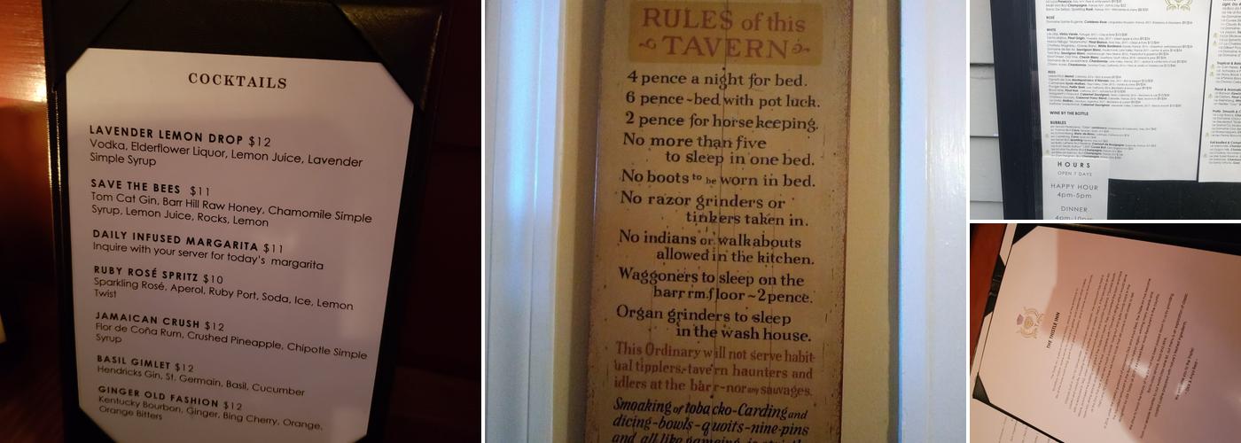 Thistle Inn Restaurant Menu