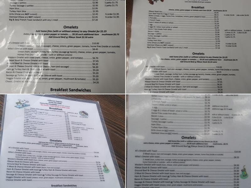 Jefferson Express Menu