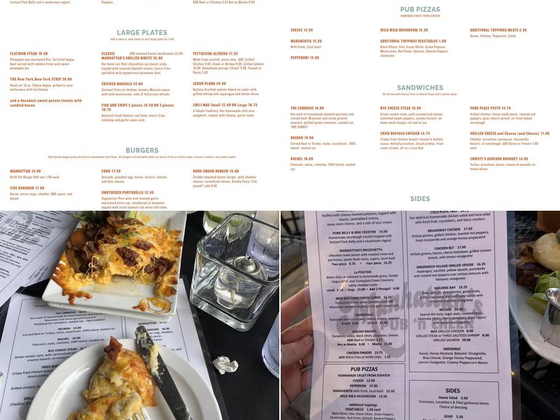 Manhattan's Pub 'n Cheer Menu