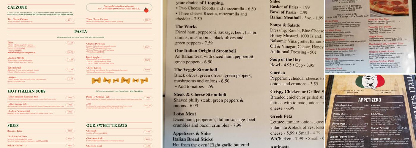 Ferrando's Italian Pizzeria Menu