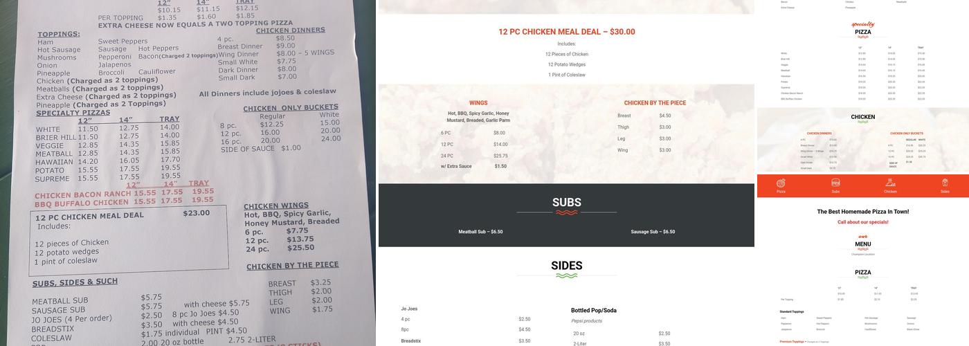 Ianazone's Pizza of Champion Menu