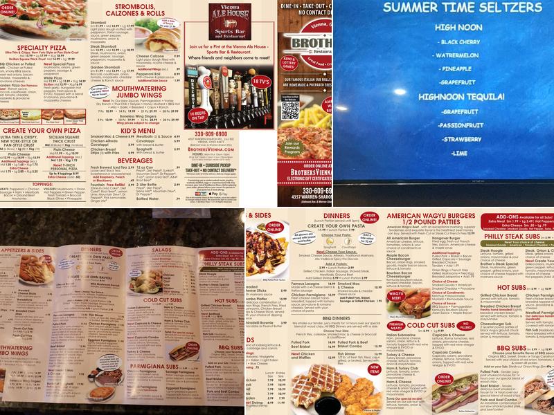 Brothers Pizza Vienna Menu