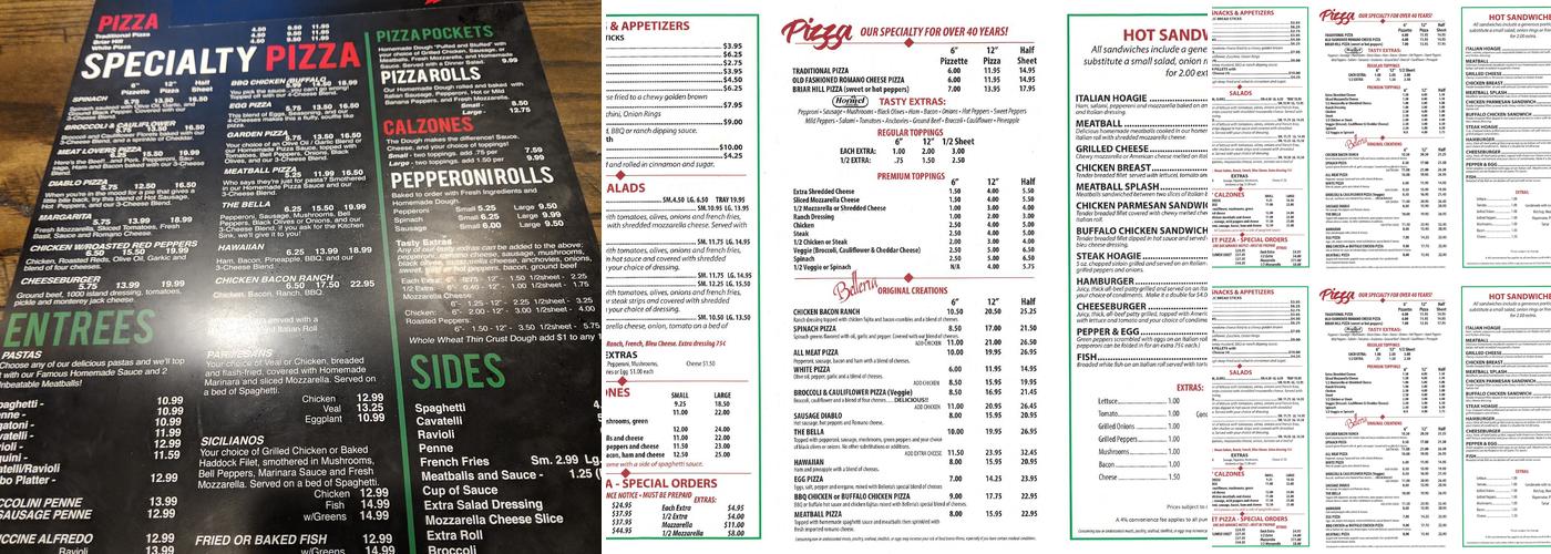 Belleria Pizza & Italian Menu