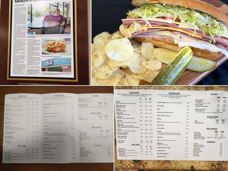 Pat's Sub Shop Menu