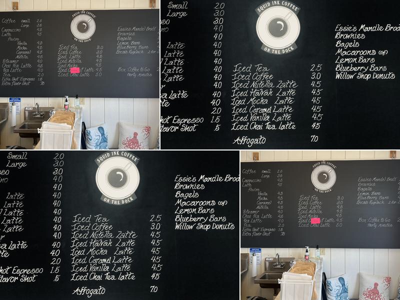 Squid Ink Coffee Menu