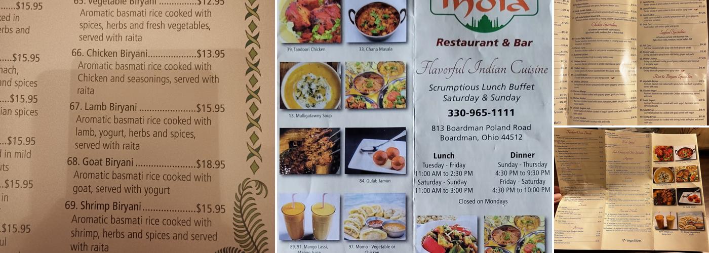 Cafe India Menu