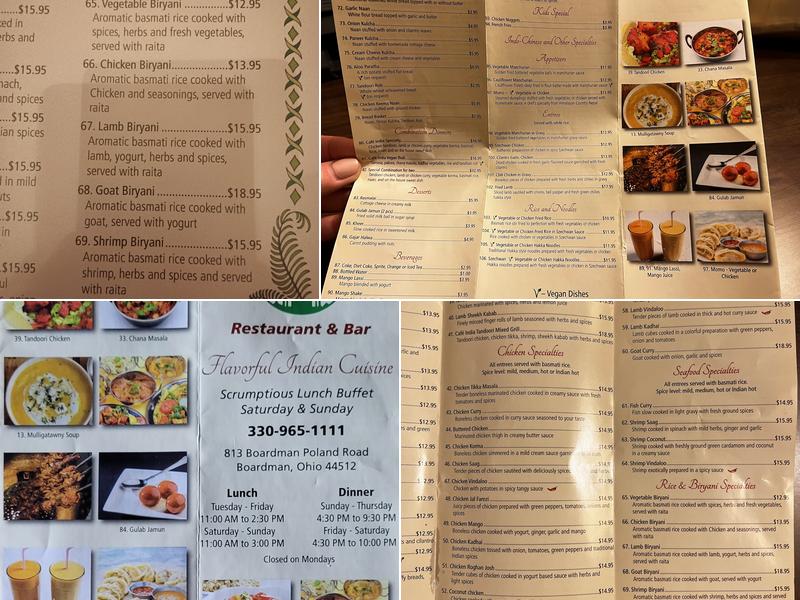 Cafe India Menu
