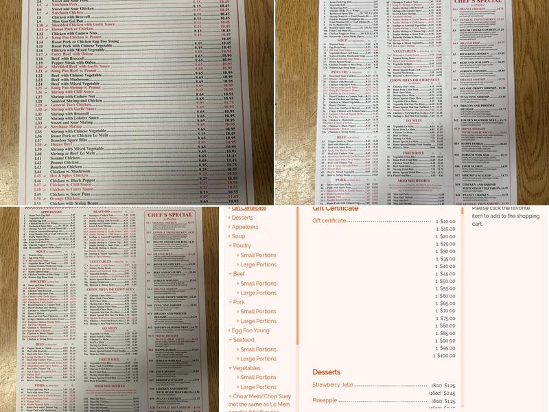 China Wok Restaurant Menu