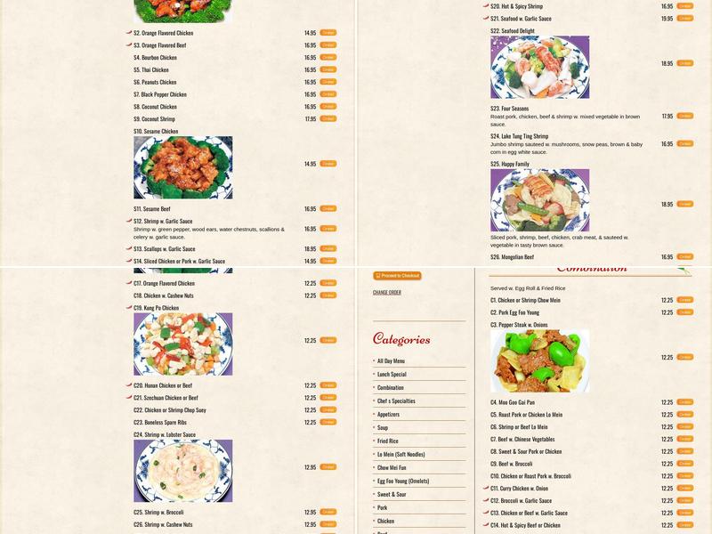 No 1 Buffet Menu