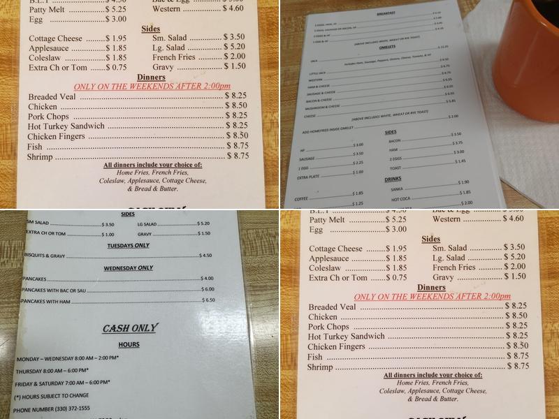 Jack's Nestegg Diner Menu