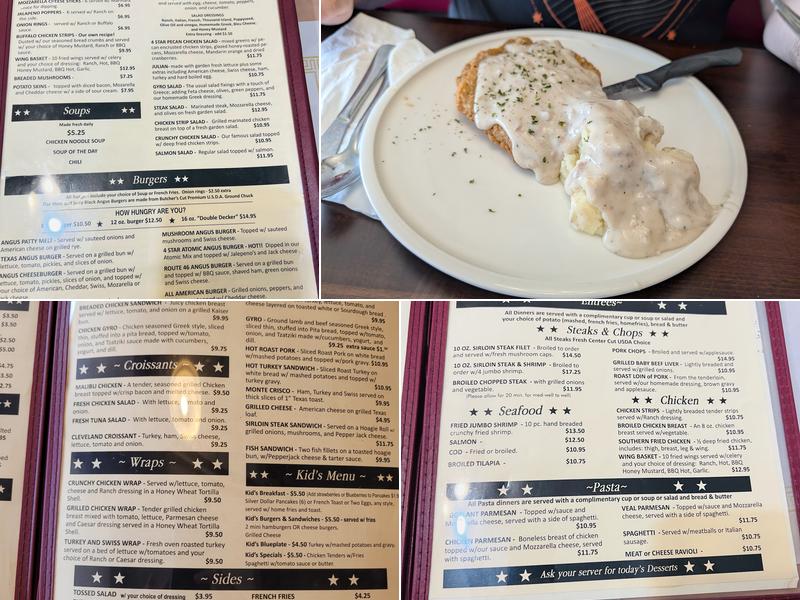 Four Star Diner Menu