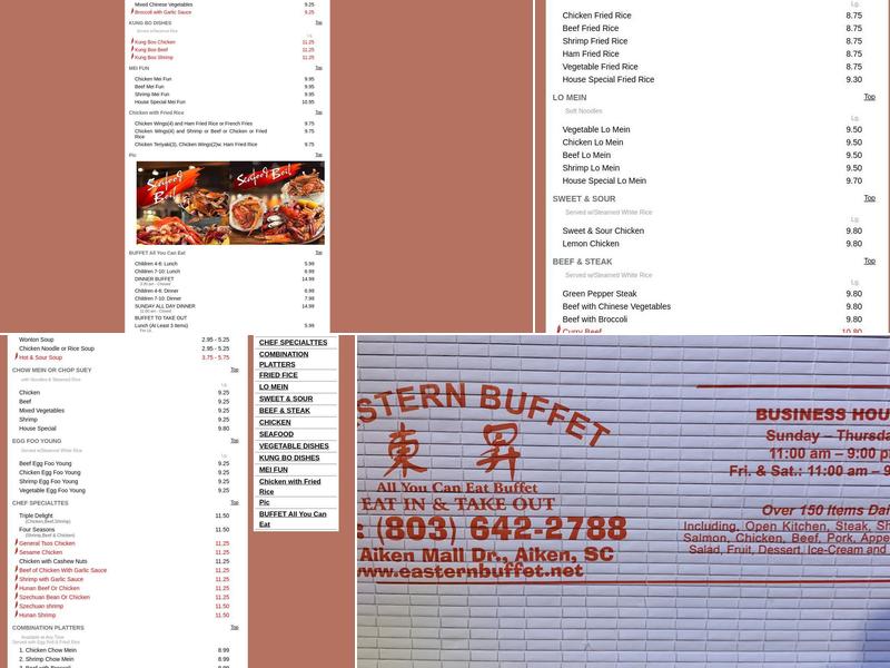 Eastern Buffet Menu
