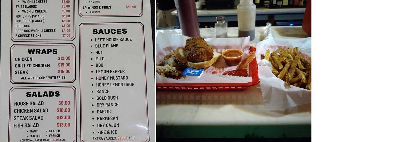 LEES BORDERLINE BAR & GRILL Menu