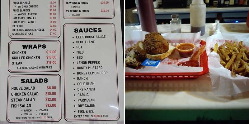 LEES BORDERLINE BAR & GRILL Menu