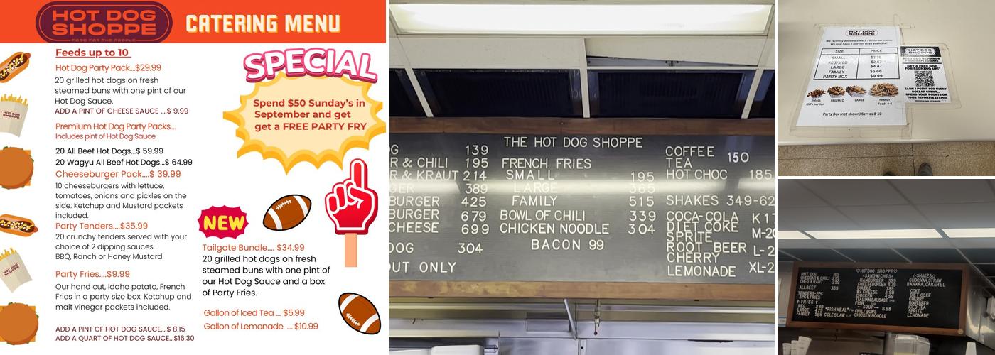 Hot Dog Shoppe Menu