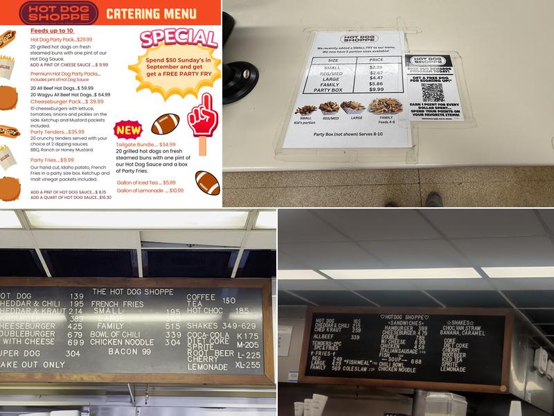Hot Dog Shoppe Menu