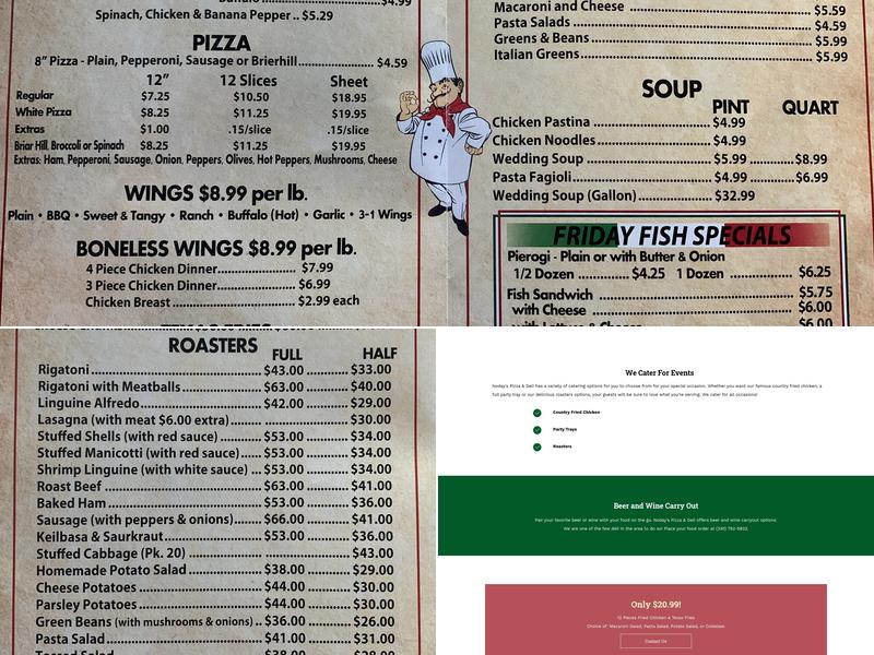 Noday's Pizza & Deli Menu