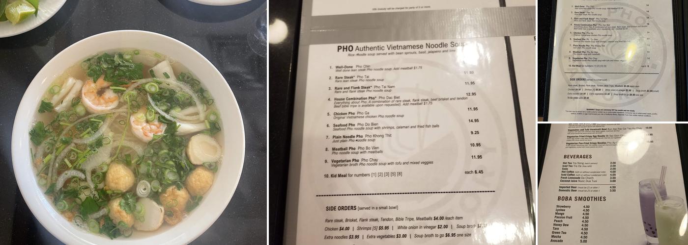 Phở Factory Menu