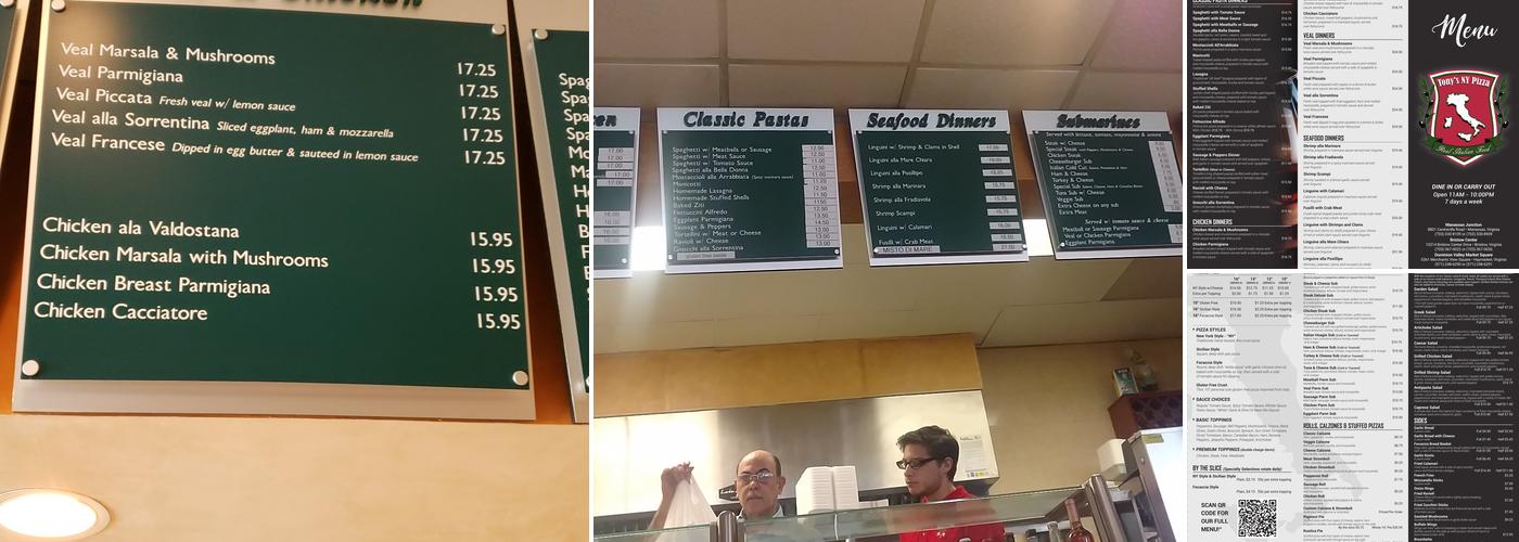 Tony's New York Pizza Menu