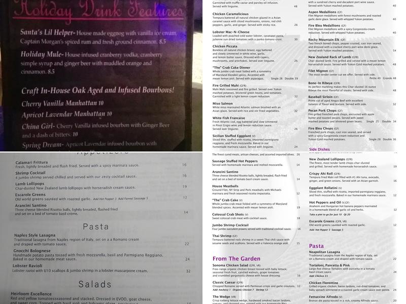 Michael Alberini's Restaurant Menu