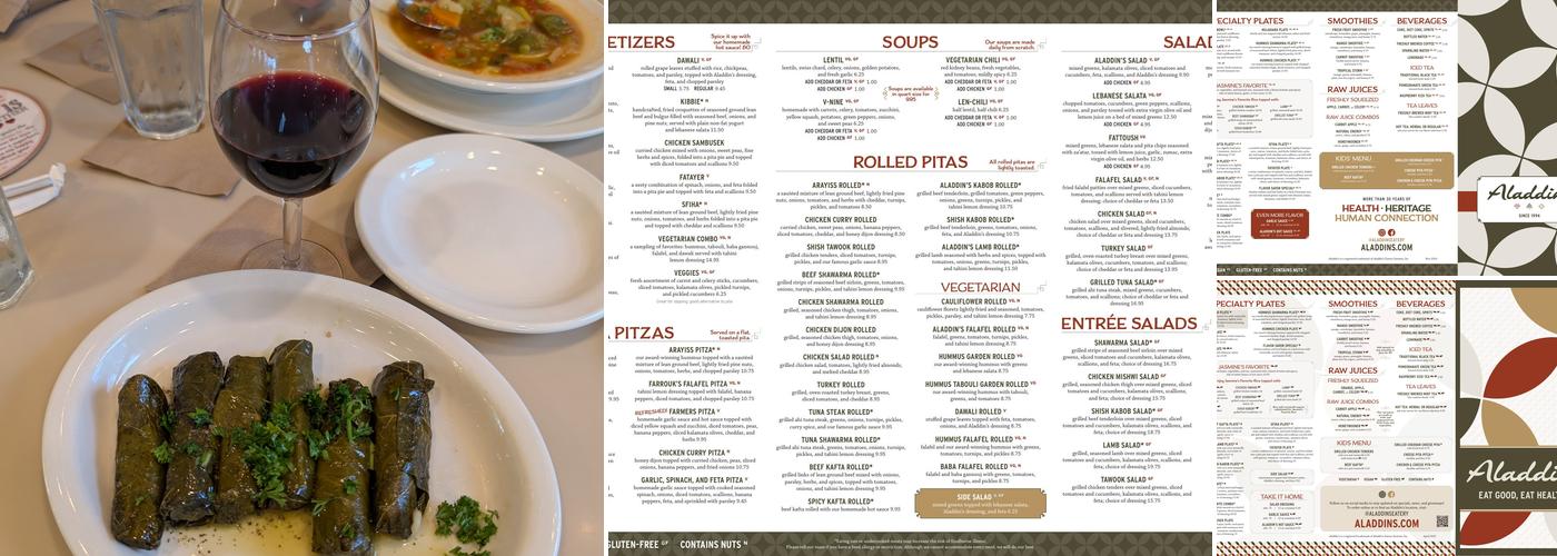 Aladdin's Eatery Boardman Menu