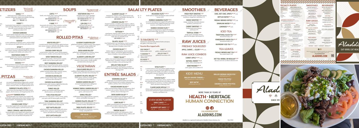 Aladdin's Eatery Boardman Menu