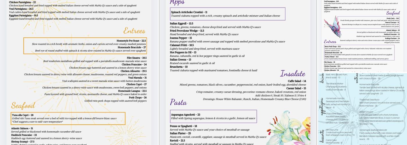 Caffe Capri Italian Bar & Grille Menu