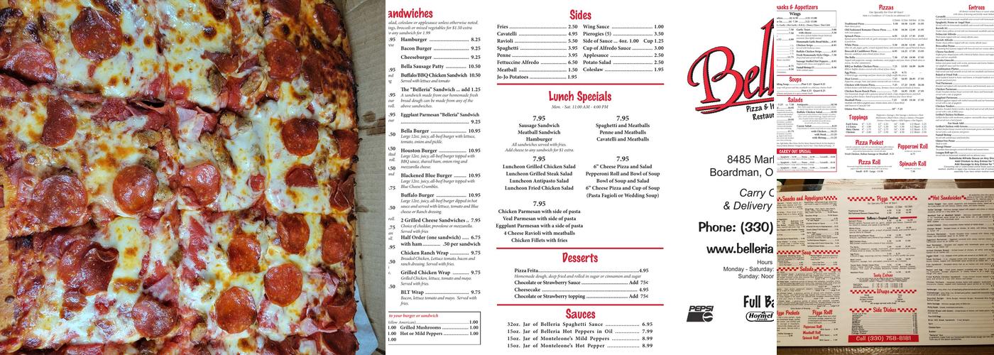 Belleria Boardman Menu