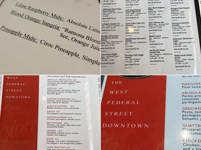 V2 Wine Bar and Trattoria by Vernon Menu